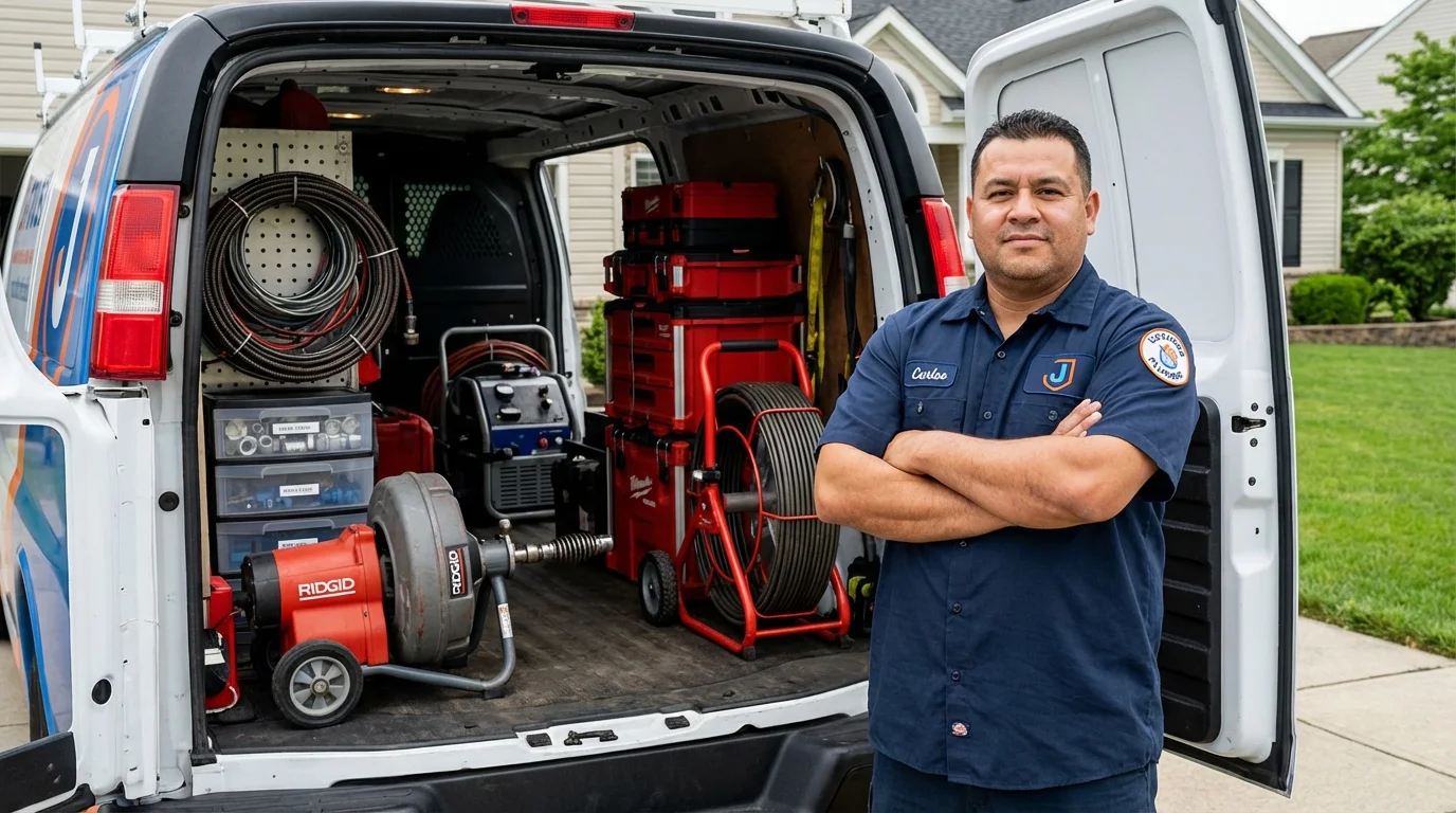 Professional drain cleaning equipment and Johns Plumbing LLC plumber in Waynesburg