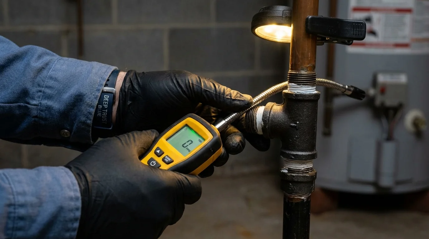 Gas leak detection with electronic sniffer by Johns Plumbing LLC in Waynesburg