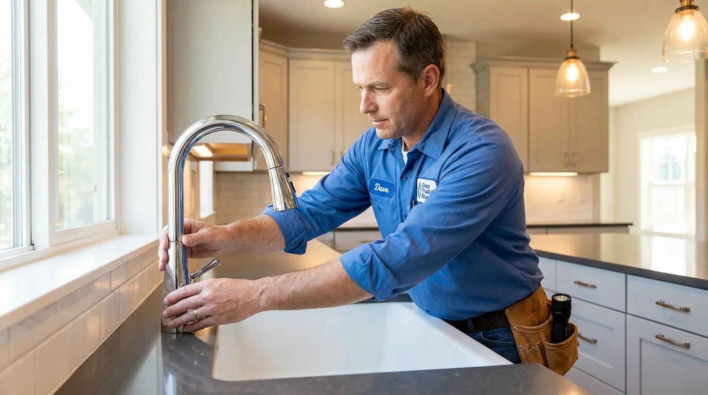 Kitchen faucet installation by Johns Plumbing LLC in Waynesburg