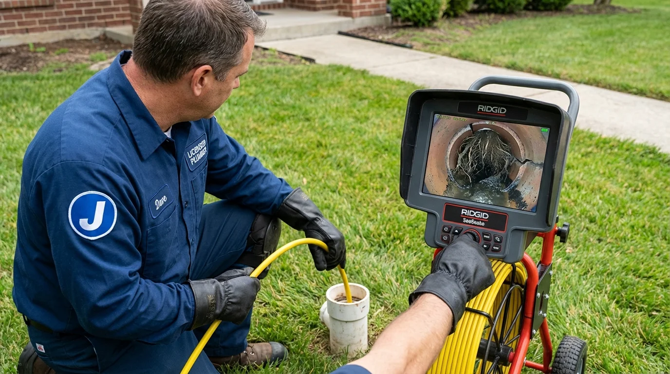 Sewer camera inspection being performed by Johns Plumbing LLC in Waynesburg